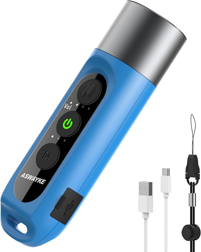 Electronic Whistle Highest IPX5 Maximum Sound 125db Battery 1000mAh Blue for Coaches Teacher, Sports Whistle