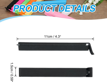 PATIKIL Sealing Clips 4.3 Inch, 10 Pack Reusable Plastic Bag Clip Clamp Sealer for Food Storage Snack Bag Home Kitchen, Black