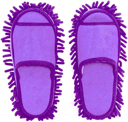 Women's Microfiber Floor Cleaning Mop Slippers with Terry Towel Fabric