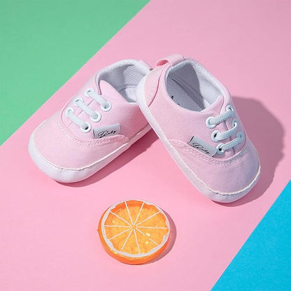 Morbido Infant Baby Boys Girls Canvas Sneaker Toddler Slip On Anti Skid Newborn First Walkers Candy Shoes for 0-18 Months