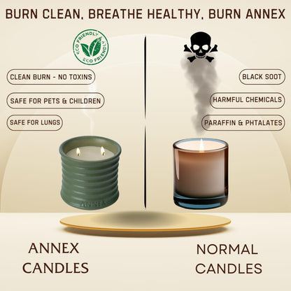 Scented Luxury Candles in Handmade Ceramic Jars, Soy Wax | Woody Wood – Oud & Agarwood, Large Candle | Non Toxic, 2 Wicks, Reusable Big Olive Green Jar | Natural Spring Aromatherapy for Women & Men