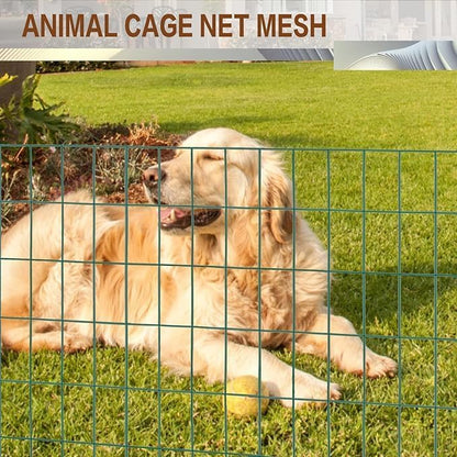 Tongmo 4 ft x 50 ft Green PVC Coated Welded Wire Fence, 16GA Garden Chicken Wire Fence Roll, Mesh Size 2" x 4" Hardware Cloth, Ideal for Yard Protection and Poultry Netting