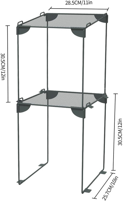 Neudeco Locker Accessories and Decor Kit, Including Mesh Shelf, Organizer, Magnetic Basket and Pen Holder, Suitable for School, Work, Kitchen, Bathroom, (Pack of 4, Grey)