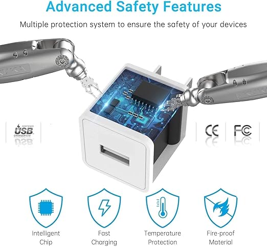 iPhone Charger, [Apple MFi Certified] 2 Pack 3FT Lightning Cable Cube Phone Charging Transfer Cord Cable with USB Plug Wall Charger Block Travel Adapter for iPhone 14/13/12/11/SE 2022/8/7/XS/XR/X/iPad