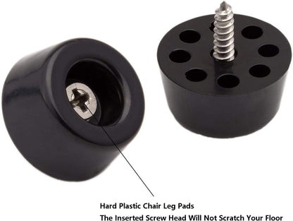 20pcs Round Furniture Pads,ULIFESTAR Furniture Feet Glides Sliders Carpet Saver Hardwood Floor Protectors Surface Protection for Chair Leg Caps Non Slip Furniture Grippers (Black)