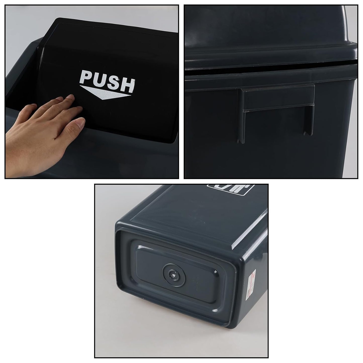 4 Pack 18 Gal Plastic Garage Can with Swing Lid, Heavy-Duty Recycle Bin, Trash Can/Waste Container for Backyard/Garage/Outdoor