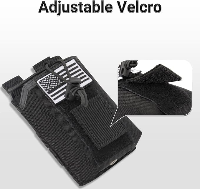 Tactical Radio Holster Case Molle Radio Pouch Military Heavy Case Accessories Radio Holder Duty Belt Holster Bag for Baofeng UV-5R BF-F8HP PRO UV-32 Two Way Radio Walkie Talkies Adjustable Storage