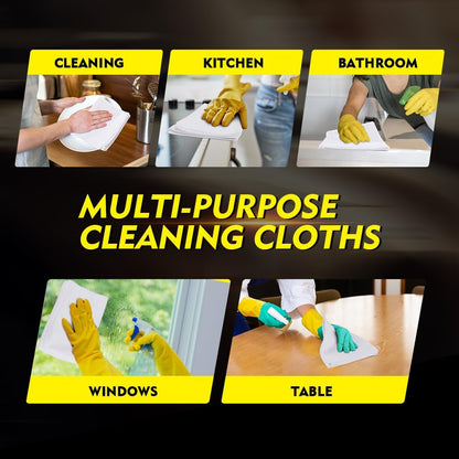 HOMEXCEL White Microfiber Cleaning Cloth 150 Pack, 12.5 x 12.5 inch Microfiber Towels for Car Washing Cleaning Rags for Car, Kitchen, and Window