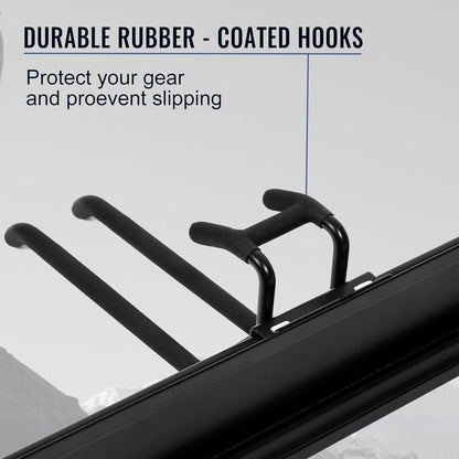 Wall Mount Tool Storage Rack, Heavy Duty Garage Storage Tool Organizer, Garden Tool Wall Hooks and Hangers, Hold Up to 350lbs (Black 6pcs)