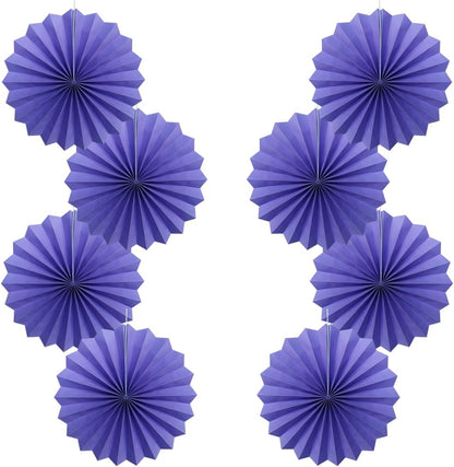 Purple Party Decorations,Purple Bridal Shower Decorations,Halloween Decor Events Accessories,Retirement Decorations Paper Fans Bulk 12in,Anniversary Decorations for Party 30 Color DIY Set(Purple)