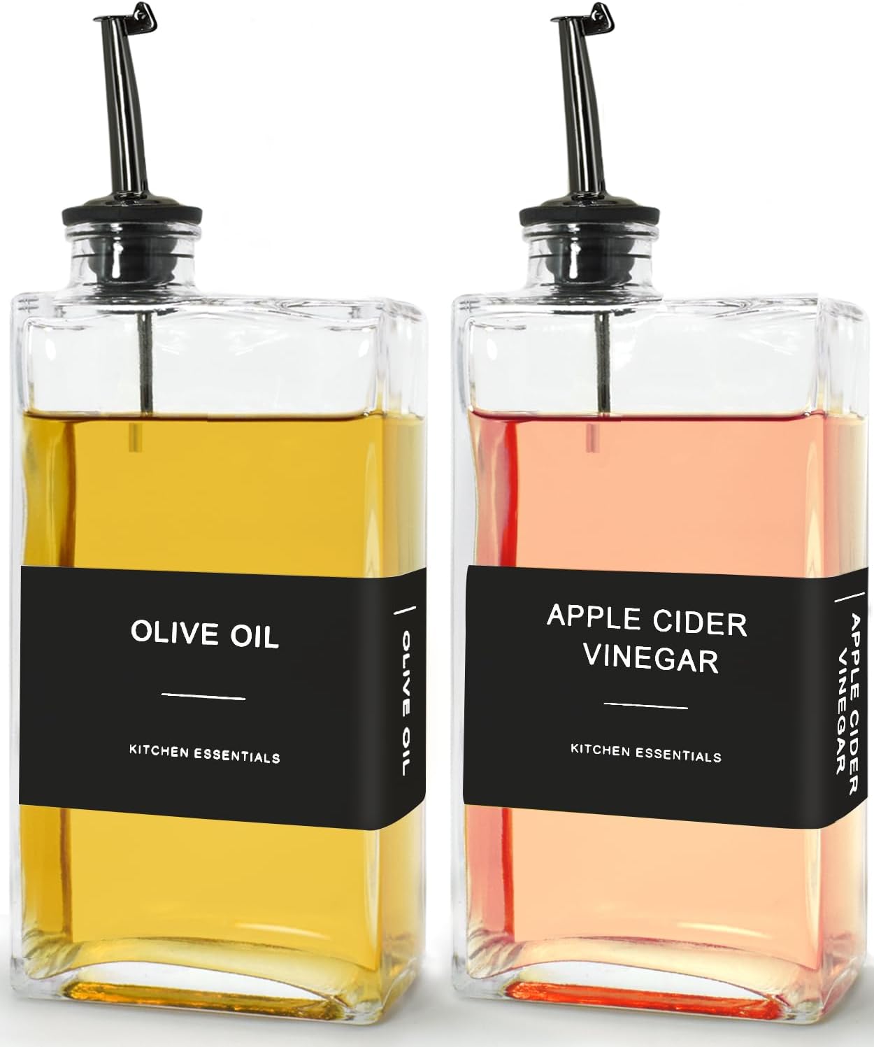 Olive Oil Dispenser Bottle for Kitchen,17 oz Oil and Vinegar Dispenser Set, Cooking Oil Dispenser, Glass Container, Coffee Syrup Bottles