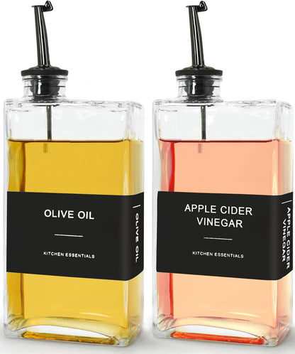 Olive Oil Dispenser Bottle for Kitchen,17 oz Oil and Vinegar Dispenser Set, Cooking Oil Dispenser, Glass Container, Coffee Syrup Bottles