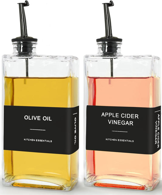 Olive Oil Dispenser Bottle for Kitchen,17 oz Oil and Vinegar Dispenser Set, Cooking Oil Dispenser, Glass Container, Coffee Syrup Bottles