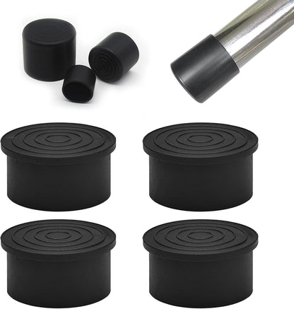 4 Pcs 3" Round Rubber Chair Leg Caps, PVC Table Leg Covers, Flexible & Anti-Slip Furniture Leg End Caps, Chair Leg Floor Protectors for Bar Stool Leg Patio Indoor, Black