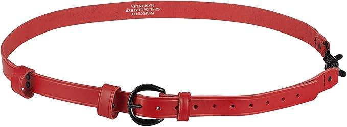 Shield Red Leather Firefighter Bundle - Anti-Sway Radio Strap/Belt Holder with Black Rivets