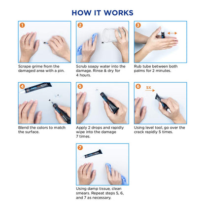 MagicEzy Tile Repairezy Bright Range - Ceramic Tile Chip Repair Fillers and Kits (Beige Kit)