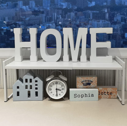 Expandable Cabinet Shelf Organizer 16-26" L Stackable Kitchen Counter Shelf Rack Stand Sink Riser Countertop Storage White (Normal 7.9”D)