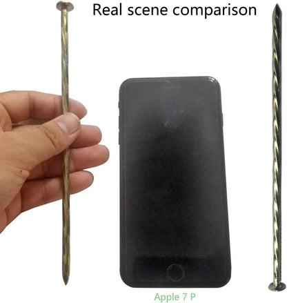 Camping Stakes Tent Pegs 9 Pack 8" Galvanized Non-Rust Metal Edging Spike, Garden Spiral Landscape Piles/Anchors for Paver Edging, Turf Stakes, House Construction, Carpentry Nail, Tent Stakes