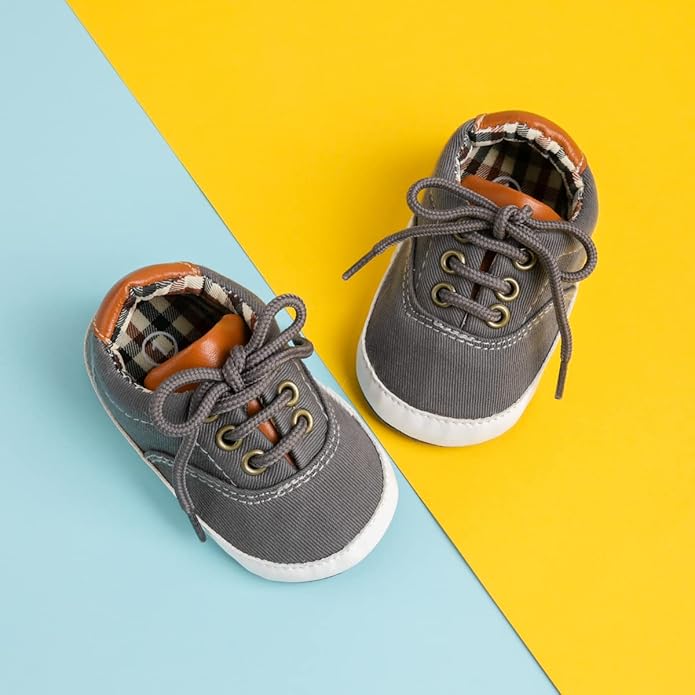 Morbido Infant Baby Boys Girls Canvas Sneaker Toddler Slip On Anti Skid Newborn First Walkers Candy Shoes for 0-18 Months