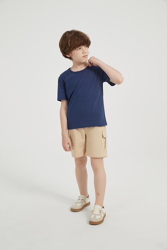 6-Pack Kids Cotton T-Shirts Short Sleeve Basic Tops for Toddlers Boys and Girls