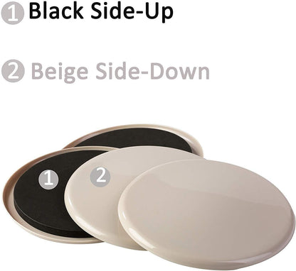 Ezprotekt 8 Pack Reusable Large Furniture Movers Sliders for Carpet, 5" Round Furniture Moving Pads, Carpet Sliders for Heavy Sofa Bed Couch Fridge, Move Items Easily and Quickly (Beige)