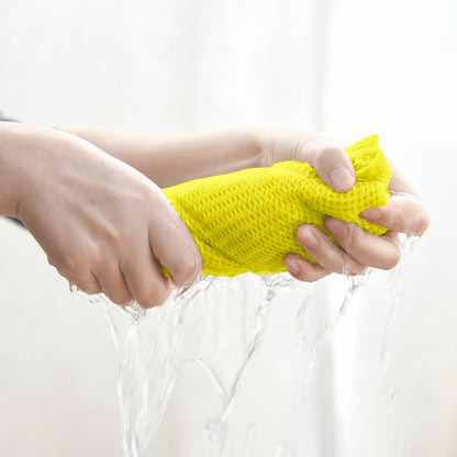 Artoid Mode 100% Cotton Lemon Yellow Waffle Weave Kitchen Dish Cloths, 12x12 Inch Ultra Soft Absorbent Quick Drying Kitchen Dish Towels Set of 6