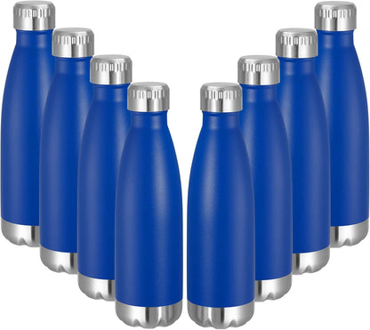 VEGOND 17oz Stainless Steel Water Bottles Bulk, Reusable Metal Sports Water Bottle Keeps Drink Hot and Cold, BPA Free Double Wall Vacuum Cola Shape Insulated Water Bottles for Camping Gym, 8 Pack