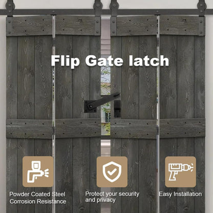 2 Pack Flip Gate Latch Lock 6'' Adjustable Barn Door Lock Hardware Safety Rustic Gate Lock for Ourdoor Wooden Fence, Cabinet, Shed, Sliding Doors