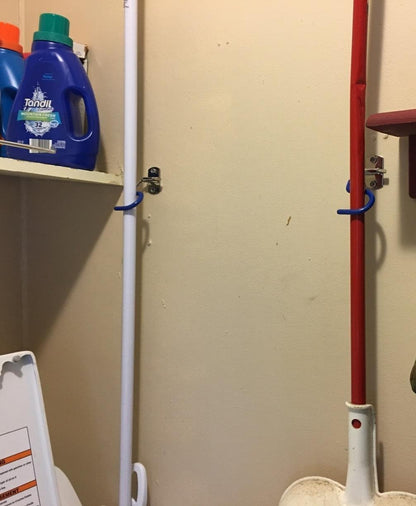 Sumnacon Mop Broom Holder Organizer, 4 Pcs S-Type Wall Mounted Cleaning Tools Organizer, Space Saver Brooms Mops Rakes Holder, Stainless Steel Heavy Duty Broom Mop Handle Holder for Kitchen Garage