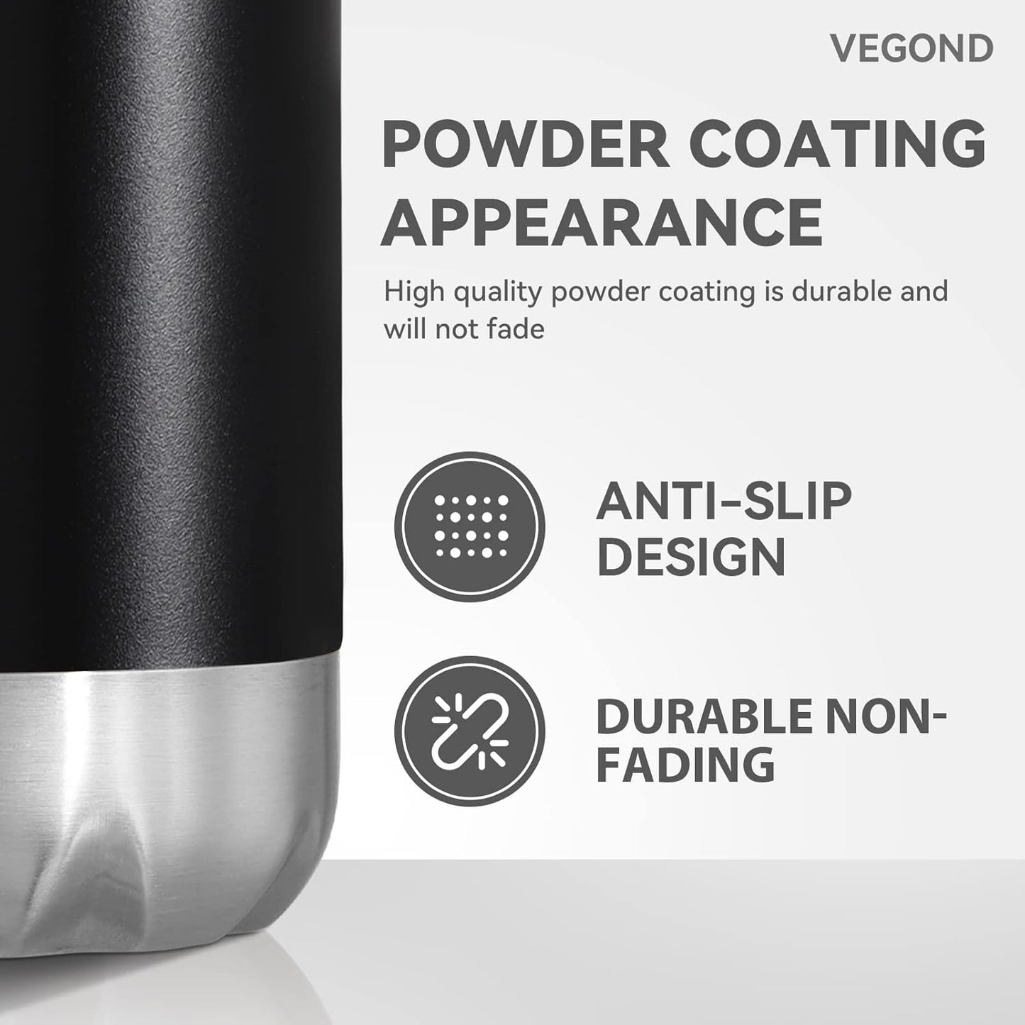 VEGOND 17oz Stainless Steel Water Bottles Bulk, Reusable Metal Sports Water Bottle Keeps Drink Hot and Cold, BPA Free Double Wall Vacuum Cola Shape Insulated Water Bottles for Camping Gym, 4 Pack