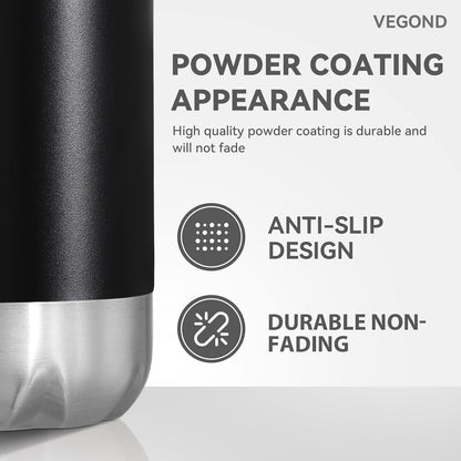 VEGOND 17oz Stainless Steel Water Bottles Bulk, Reusable Metal Sports Water Bottle Keeps Drink Hot and Cold, BPA Free Double Wall Vacuum Cola Shape Insulated Water Bottles for Camping Gym, 8 Pack