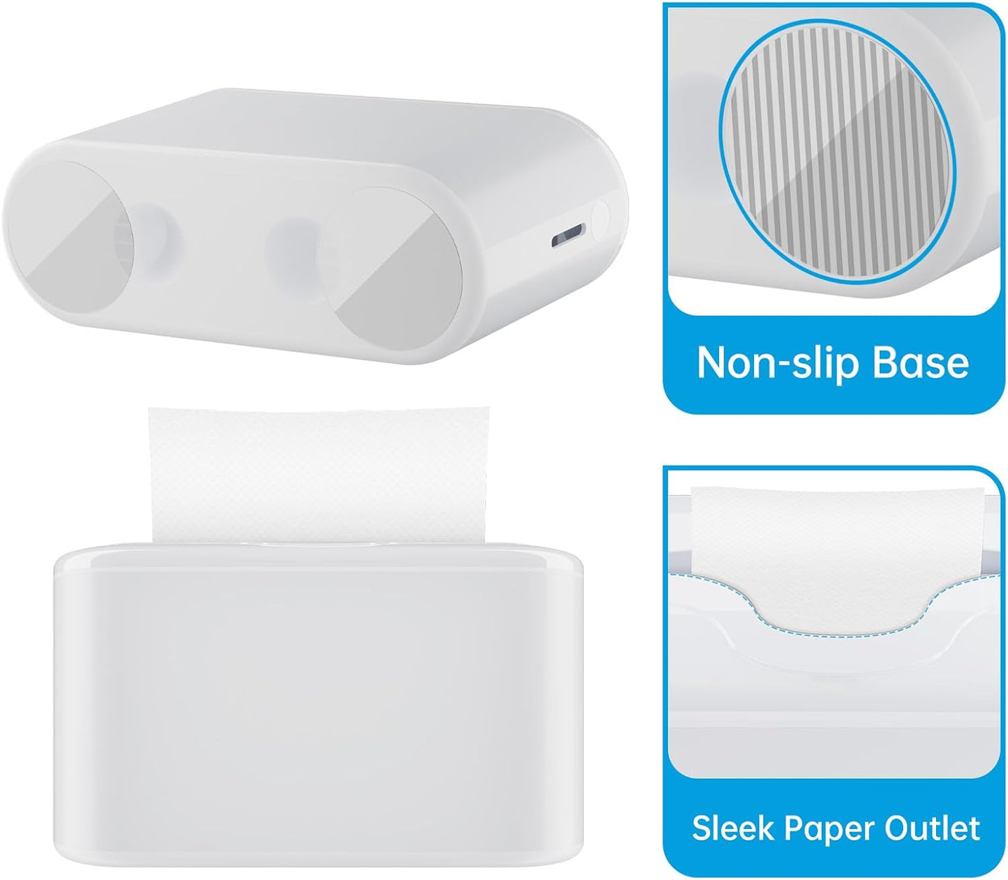 Paper Towel Dispenser Countertop, Multifold Hand Towel Dispenser for Bedroom, Bathroom, Kitchen, Toilet