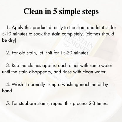 Instant Oil Stain Remover for Clothes (8.72oz) - Fabric Stain Remover For Cooking, Engine, Dried Oil And Grease Stains - Safe for All Fabric Types