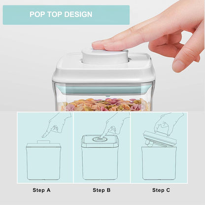 Pop Containers with Lids - Stackable Airtight Food Storage, Kitchen Pantry Storage Containers for Snacks Candy Salt Herbs Spices BPA-Free (10PCS (0.5 + 1.2 + 2.0 + 2.7 + 3.3 Qt) * 2)