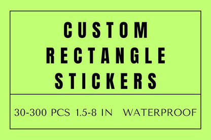 Custom Rectangle Stickers for Business Logo, Custom Rectangle Labels for Candle Jar Coffee, 30-300 pcs, Waterproof Glossy Vinyl Stickers, Upload Your Design (7x3 in)