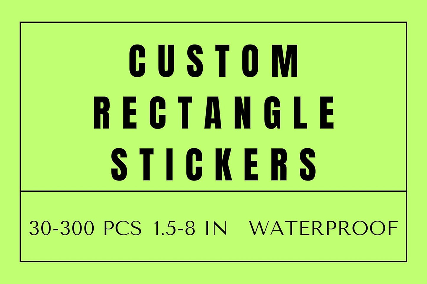 Custom Rectangle Stickers for Business Logo, Custom Rectangle Labels for Candle Jar Coffee, 30-300 pcs, Waterproof Glossy Vinyl Stickers, Upload Your Design (1.5x2.75 in)