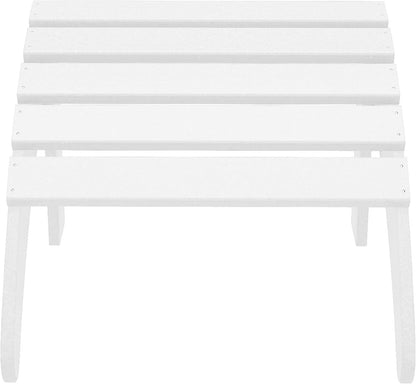 WestinTrends Outdoor Ottoman, Patio Adirondack Ottoman Foot Rest, All Weather Poly Lumber Folding Foot Stool for Adirondack Chair, Widely Used for Outside Porch Pool Lawn Backyard, White