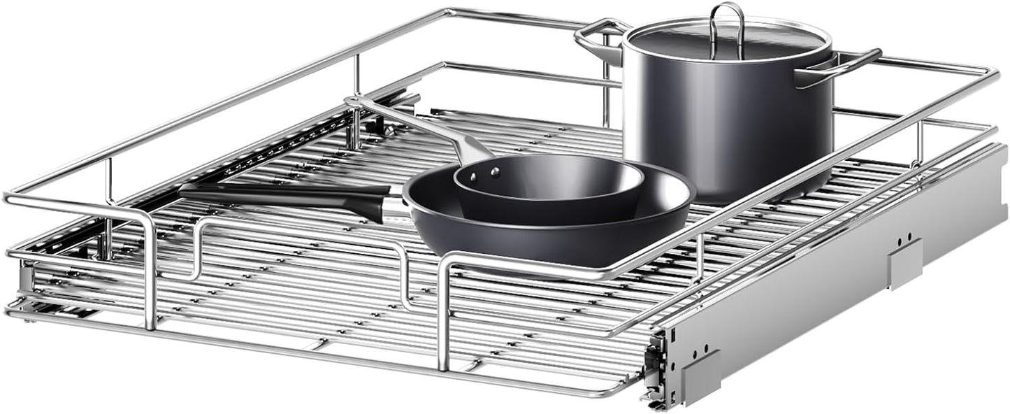 Pull Out Cabinet Organizer 16½" W x 21½" D, Heavy Duty Cabinet Pull Out Shelves, Slide Out Drawers Organization for Kitchen Cabinets Bathroom