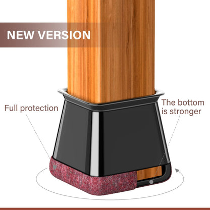 YOZON Chair Leg Floor Protector Chair Leg Protectors for Hardwood Floors Felt Furniture Pads Silicone Caps Anti-Scratch Reduce Noise Black-16 Pcs Square L Fit:1-1/8" ~ 1-9/16" (27-40mm)