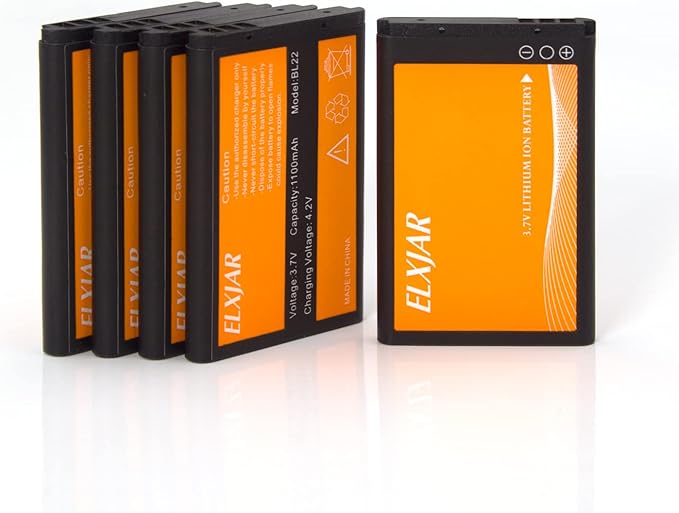 (5-Pack) 3.7V 1100mAh Li-ion Battery Replacement for Retevis RT22 RT22S RT15 RT19 LUITON LT-316 TIDRADIO TD-M8 Zastone X6 WLN KD-C1 Zeadio ZS-B1 Two-Way Radios