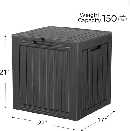 35 Gallon Outdoor Storage Box Waterproof Lockable Resin Deck Box Large, Patio Storage Bin for Pool Accessories Cushion Furniture, Garden Tools, UV-Resistant Outside Delivery Black