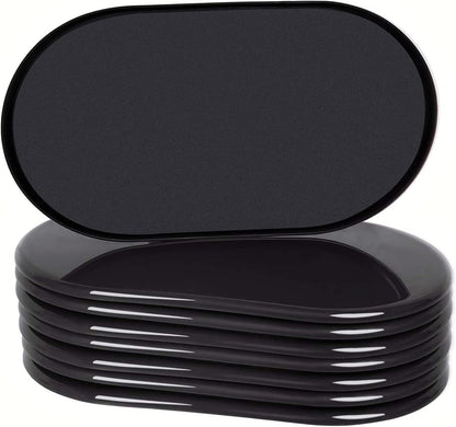 Ezprotekt 8 Pack Large Furniture Movers Sliders for Carpet, 9 1/2" x 5 3/4" Reusable Oval Furniture Moving Pads for Heavy Bed Sofa Fridge Couch Cabinet, Move Items Quickly and Easily (Black)
