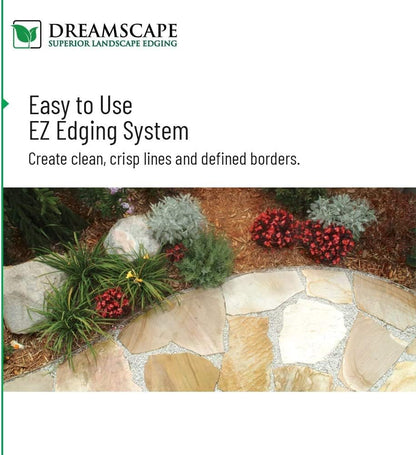 Dreamscape E-Z Edge Aluminum Landscape Edging - 8 Strips, 6ft Each (48ft Total), Black - Professional Quality Landscaping Border, Metal Divider for Lawn, Garden, Flowerbed…