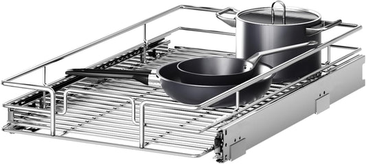 Pull Out Cabinet Organizer 13½" W x 18" D, Heavy Duty Cabinet Pull Out Shelves, Slide Out Drawers Organization for Kitchen Cabinets Bathroom