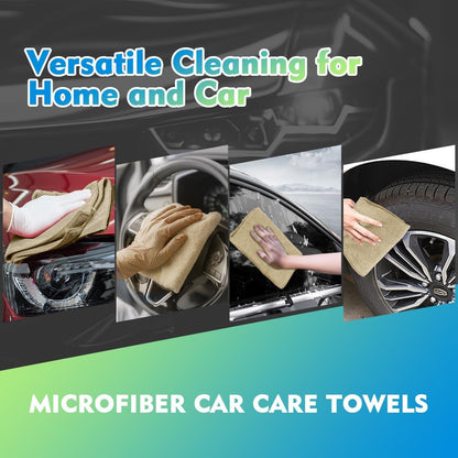 HOMEXCEL Microfiber Cleaning Cloth 6 Pack 12.5 x 12.5 inch Microfiber Towels for Cars Ultra Absorbent Car Washing Cloth Lint Free Streak Free Cleaning Rags for Car, Kitchen Window Brown