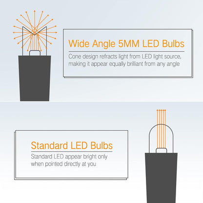 Brizled Purple & Green Halloween Lights, 33ft 100 LED Halloween String Lights 5mm Wide Angle String Lights, 120V UL Certified Connectable Halloween Lights Outdoor for Party Halloween Decor, Black Wire