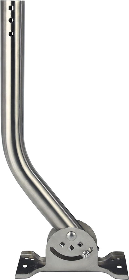 Proxicast Pro-Grade J-Max 100% Solid Stainless Steel Antenna Mount - Universal Outdoor Adjustable Pivot/Lock Bracket & J-Pipe Mast (1.5" x 18" Pole) for Wall, Eave or Roof Mounting (ANT-800-JP3)