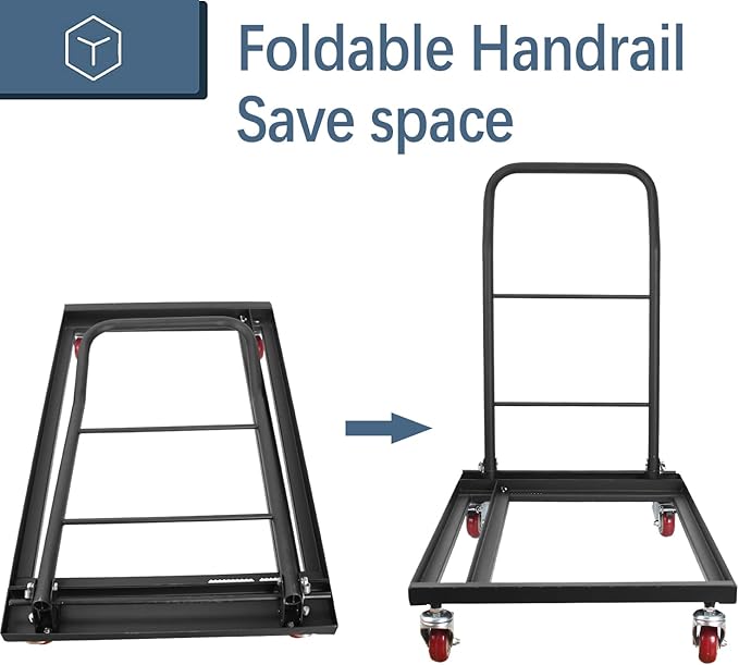 Commercial Folding Chair Cart, Heavy-Duty Steel Storage & Transport Dolly for Plastic, Resin & Wood Chairs