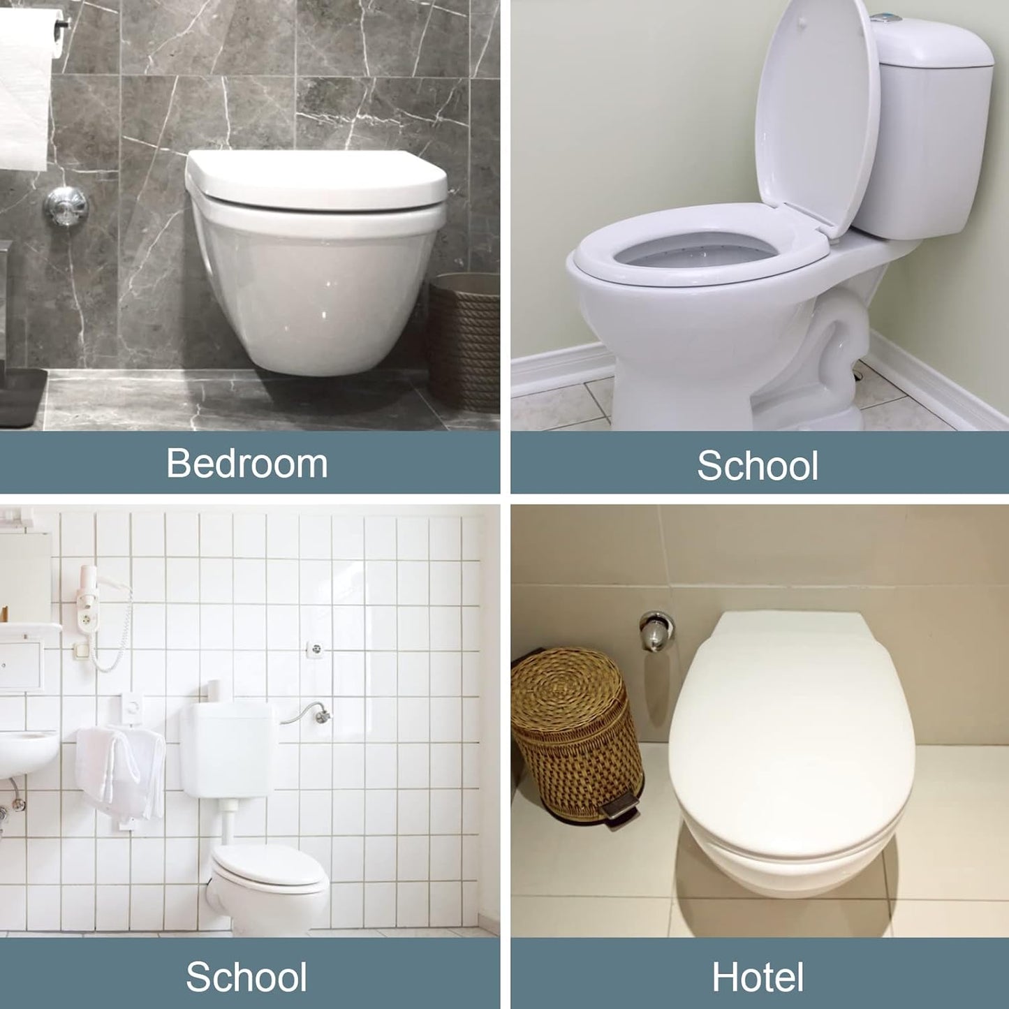 3 Pack Golf Toilet Brush, Flexible Long Handled Toilet Cleaning Brush, 360° No Dead Space Deep Toilet Cleaning Brush, Toilet Brush for Bathroom, with Hook (White + Blue + Grey)