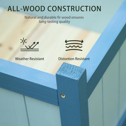 Wood Planter with Trellis Raised Garden Bed for Climbing Plants Elevated Wooden Planter Box,Outdoor Gardening Planting Bed to Grow Vegetables Climbing Plants Herbs Flowers (Blue)